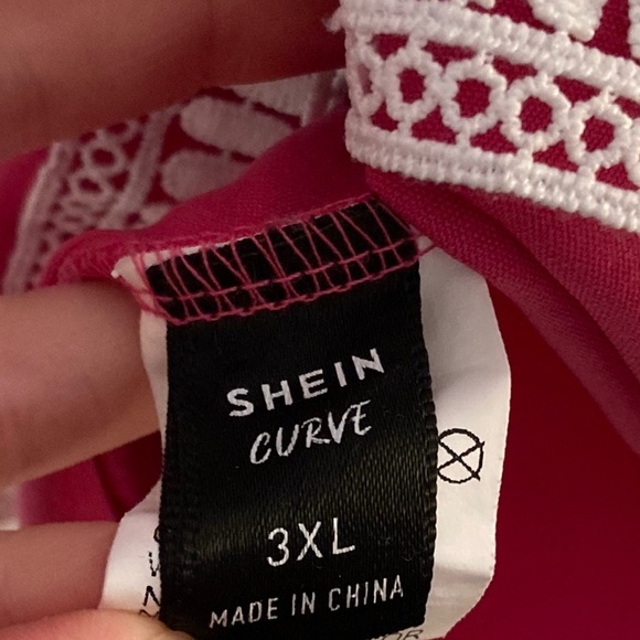 Shein Magenta Pink Tank Top With White Embroidered Detail On The Straps. - Picture 7 of 9